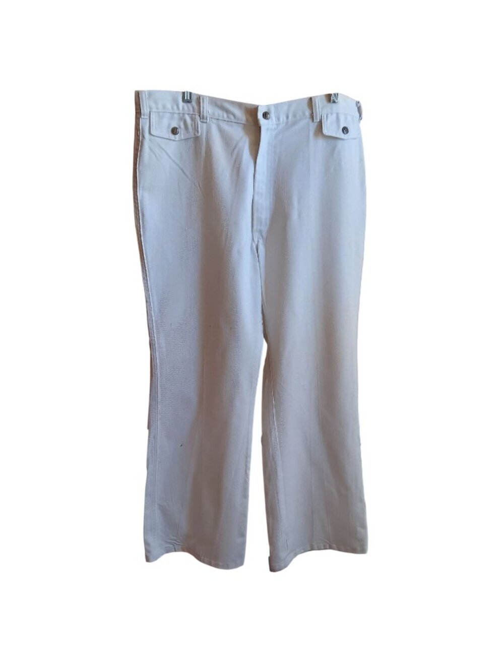 Disco Jeans 36x30 True Vintage 1970's Flare Leg Tobias Cream/White Distressed